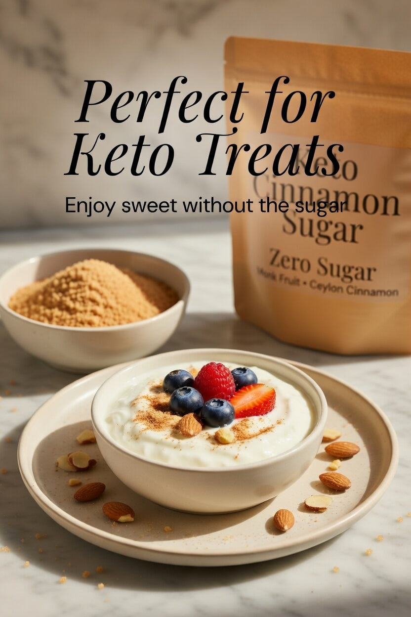 Keto Cinnamon Sugar - Zero Sugar Sweetener - Monk Fruit & Ceylon Cinnamon