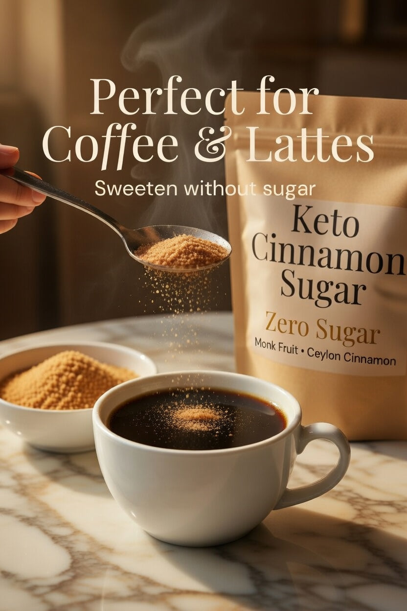 Keto Cinnamon Sugar - Zero Sugar Sweetener - Monk Fruit & Ceylon Cinnamon