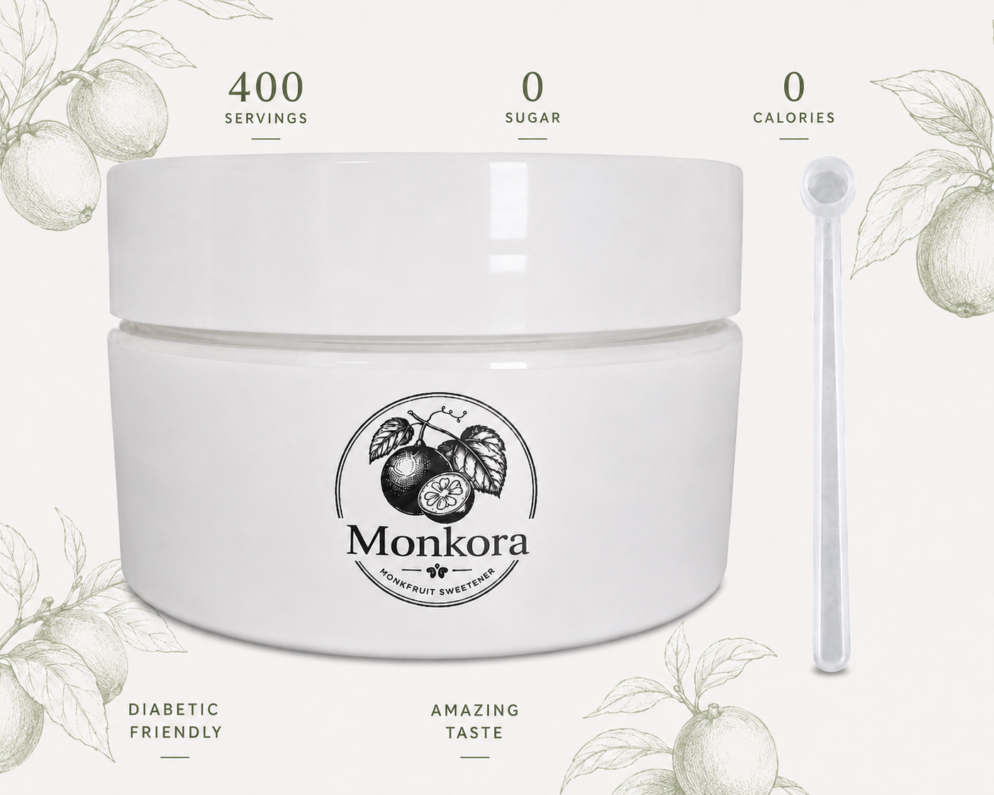 Pure Monk Fruit Sweetener Powder - "Monkora"