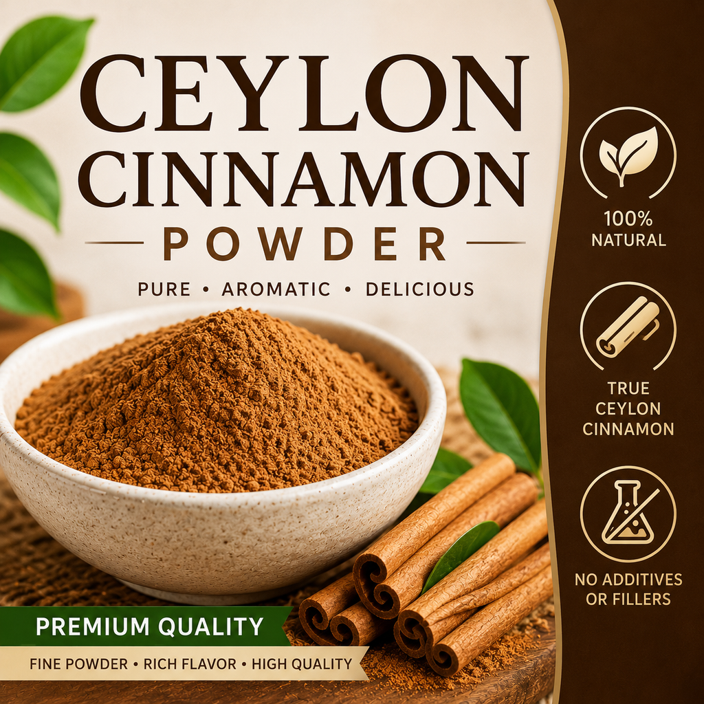 Ceylon Cinnamon Powder (Sri Lankan) - Pure, Premium Quality - Baking, Drinks and More